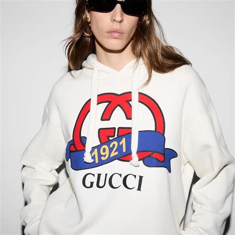 Interlocking G 1921 print sweatshirt in white 